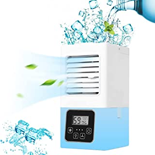 Photo 1 of HYANKA Personal Air Conditioner,Portable Desktop Air Cooler Fan, 400ML Small Evaporative Room Cooler with 3 Speeds & 2 Misting, No Water Leakage,Air Circulator Desk Fan for Home Office Bedroom, White