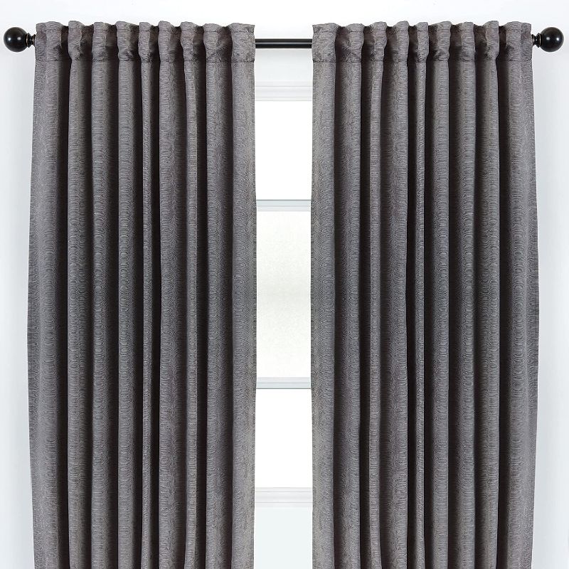 Photo 1 of 
Chanasya 2-Panel Solid Embossed Elegant Textured Curtains for Windows Living Room Bedroom - Luxurious Partial Room Darkening Window Treatment Drapes