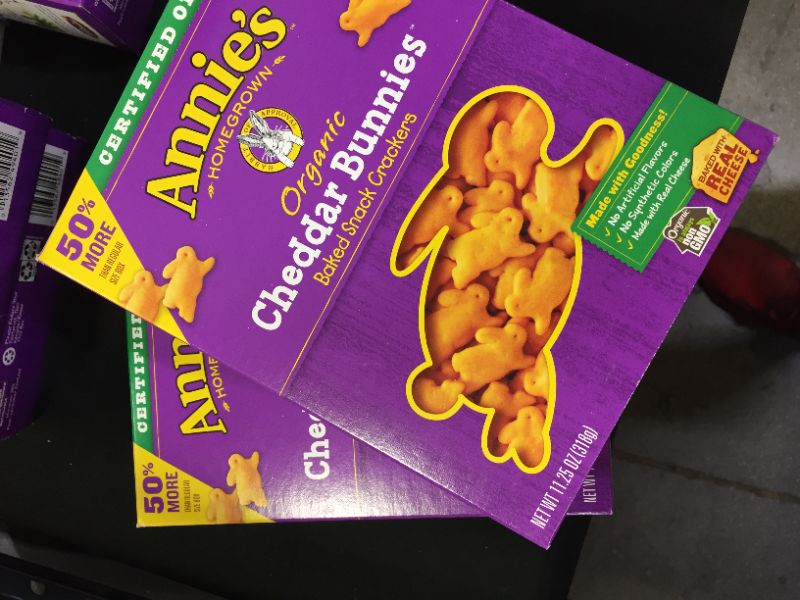Photo 2 of Annie's Baked Snack Crackers, Organic, Cheddar Bunnies - 11.25 oz 2 BOXES EXP OCT 2021