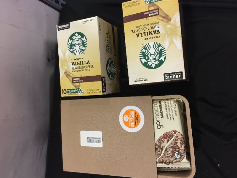 Photo 1 of 3 BUNDLE OF STARBUCKS KEURIG COFFEE EXP OCT 14 2021 AND MOCHA CHOCOLATE BARS EXP AUG 2021