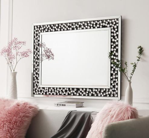 Photo 1 of 39 in. x 28 in. Rectangle Frameless Beveled Glass Modern Decoration Mirror
