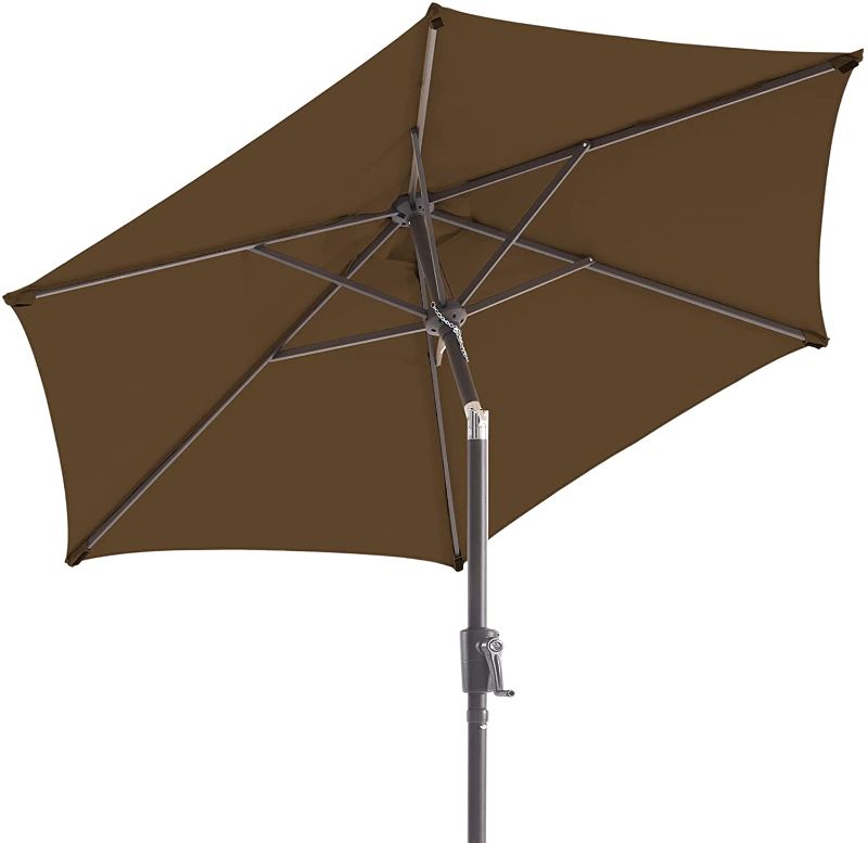 Photo 1 of BLUU Olefin Rectangular Patio Market Umbrella Outdoor Table Umbrellas