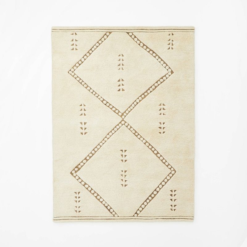 Photo 1 of 5x7 Cedar Hills Plush Geo Print Rug Cream  Threshold Designed with Studio McGee