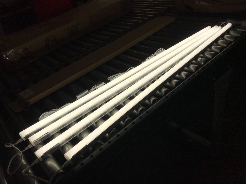 Photo 1 of 4 ft. 50-Watt Equivalent T5 Integrated LED Linkable Silver Shop Light Ceiling Light FIxture 4100K (4-Pack)