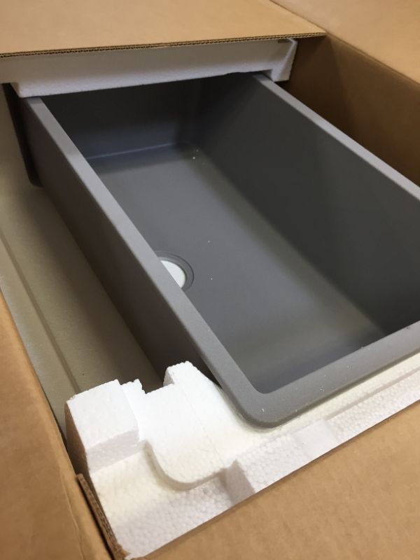 Photo 2 of Elkay Quartz Classic 33" x 18-7/16" x 9-7/16", Single Bowl Undermount Sink, Greystone