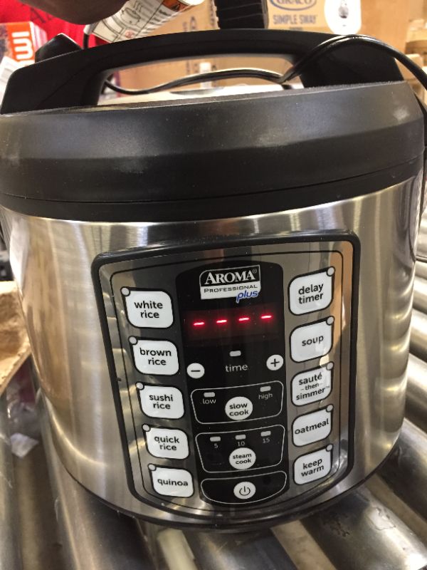 Photo 1 of Aroma Professional Plus ARC-5000SB 20-Cup (Cooked) Digital Rice Cooker, Food Steamer, Slow Cooker, Stainless Exterior/Nonstick Pot