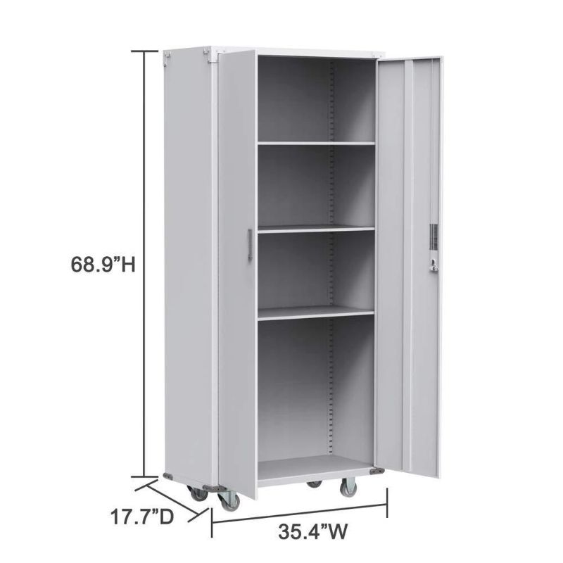 Photo 1 of BONNLO 74" TALL STEEL STORAGE CABINET ROLLING METAL STORAGE LOCKER WITH ADJUSTABLE SHELVES AND DOOR FOR GARAGE, OFFICE, KITCHEN, LAUNDRY ROOM
