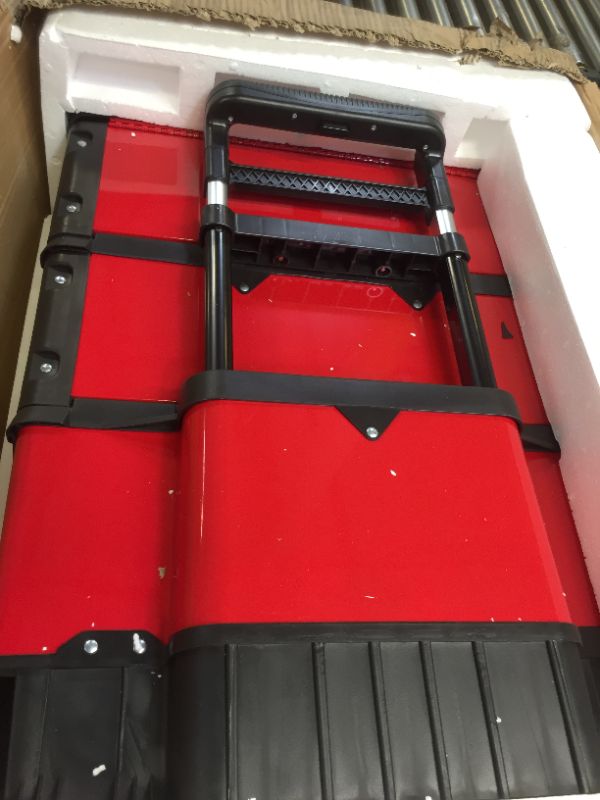 Photo 2 of BIG RED TRJF-C305ABD Torin Garage Workshop Organizer: Portable Steel and Plastic Stackable Rolling Upright Trolley Tool Box with 3 Drawers