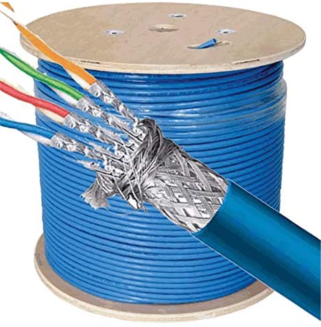 Photo 1 of Cables Direct Online 500ft Bulk CAT7 23AWG Cable S/FTP Riser cm Bare Copper Solid Wire 600Mhz Fluke Blue
