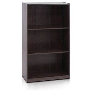 Photo 1 of Furinno 99736GYW Basic 3-Tier Bookcase Storage Shelves French Oak Grey