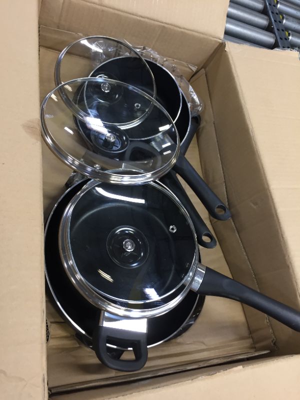 Photo 2 of AmazonBasics 8 Piece Non Stick Cookware Set