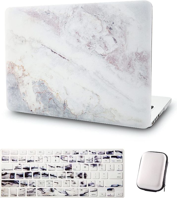Photo 1 of KECC Compatible with MacBook Pro 13 inch Case 2016-2022 Release M2 A2338 M1 A2289 A2251 Touch Bar Plastic Hard Shell Keyboard Cover + Charging Bag (White Marble 2)