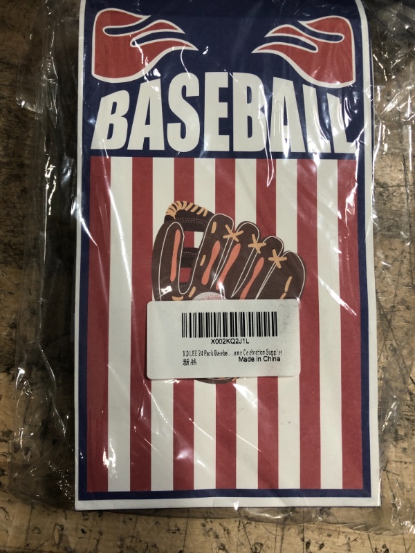 Photo 1 of 24 Pack Baseball Party Goodie Candy Favor Bags with Stickers Baseball Goodie Gift Treat Bags Baseball Themed Birthday Party MLB Game Celebration Supplies
