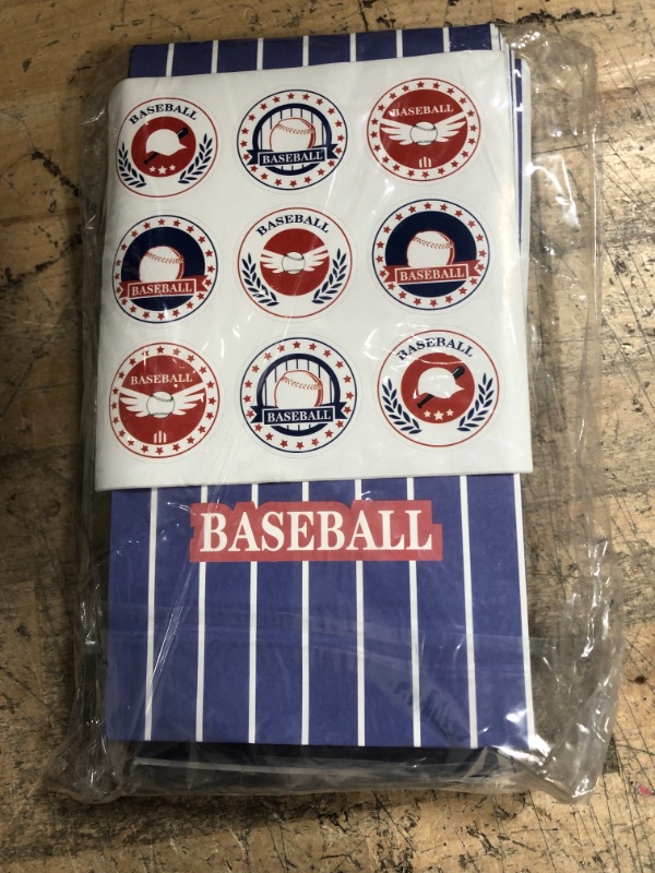 Photo 1 of 24 Pack Baseball Party Goodie Candy Favor Bags with Stickers Baseball Goodie Gift Treat Bags Baseball Themed Birthday Party MLB Game Celebration Supplies
