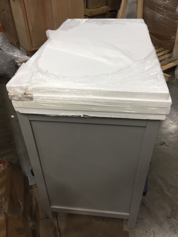 Photo 4 of **DAMAGED**
Mayfield 42 in. W x 22 in. D Vanity in American Gray with Cultured Marble Vanity Top in White with White Basin
