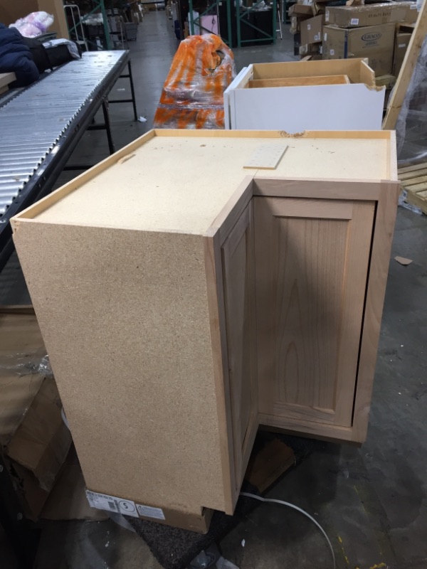Photo 4 of **DAMAGED**
Hampton Unfinished Beech Recessed Panel Assembled Lazy Susan Corner Base Kitchen Cabinet (28.5 in x 34.5 in x 16.5 in)

