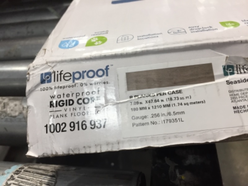 Photo 3 of **SOME MIGHT BE DAMAGED**
Lifeproof Seaside Oak 7.1 in. W x 47.6 in. L Luxury Vinyl Plank Flooring (18.73 sq. ft. / case), 14 Cases
