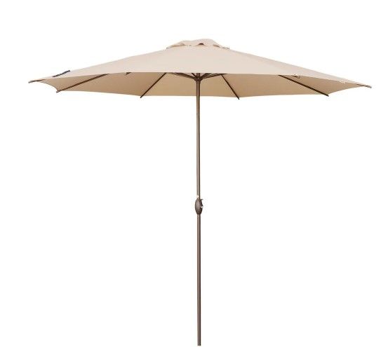 Photo 1 of **INCOMPLETE**
11 ft. Market Patio Umbrella with Push Tilt and Crank in Beige
