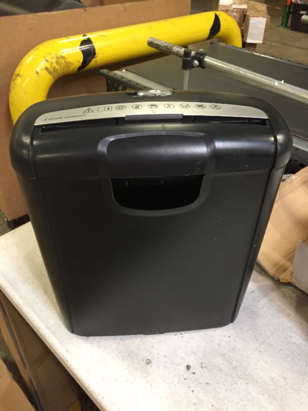 Photo 1 of amazon basics - paper shredder - 6 sheet maximum - used 