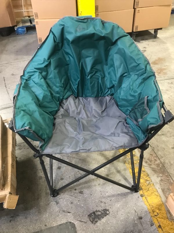 Photo 2 of ARROWHEAD OUTDOOR Oversized Heavy-Duty Club Folding Camping Chair w/External Pocket, Cup Holder, Portable, Padded, Moon, Round, Saucer, Supports 330lbs, Carrying Bag, USA-Based Support
