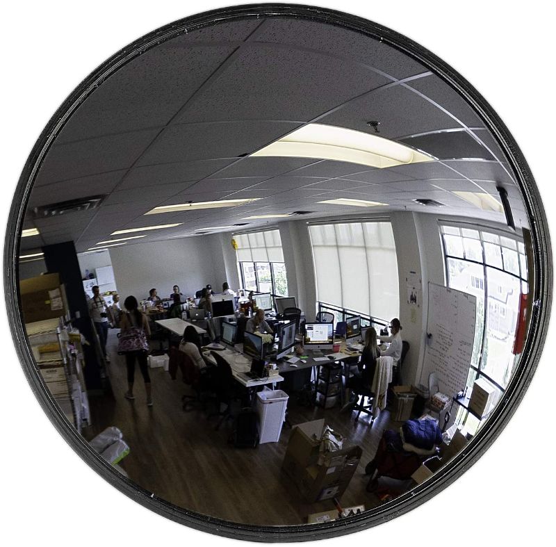 Photo 1 of 12” Acrylic Convex Mirror, Round Indoor Security Mirror for the Garage Blind Spot, Store Safety, Warehouse Side View, and More, Circular Wall Mirror for Personal or Office Use - Vision Metalizers