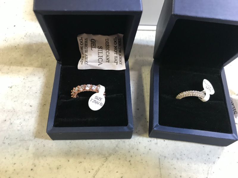 Photo 1 of 2 pack of italio diamond rings (not authentic) (size 7.25)