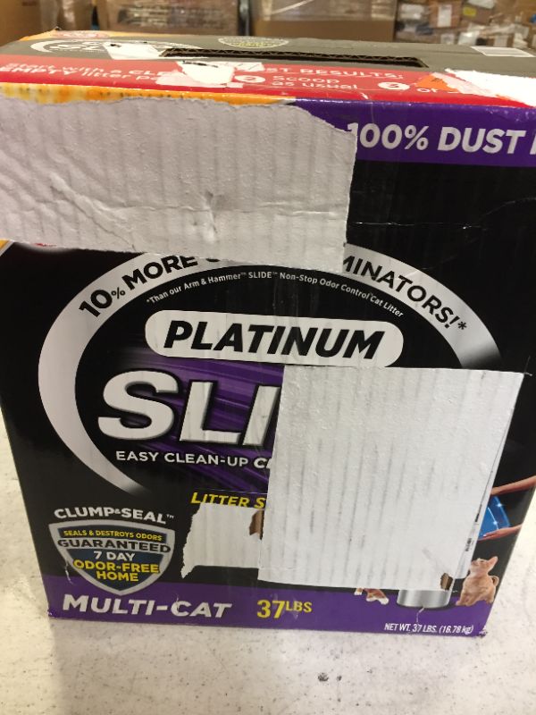 Photo 1 of Arm & Hammer Litter Platinum Slide Multi-Cat Cat Litter, 37-lb box