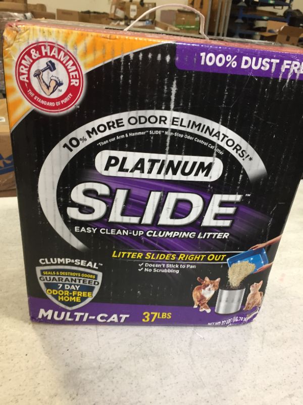 Photo 2 of Arm & Hammer Litter Platinum Slide Multi-Cat Cat Litter, 37-lb box