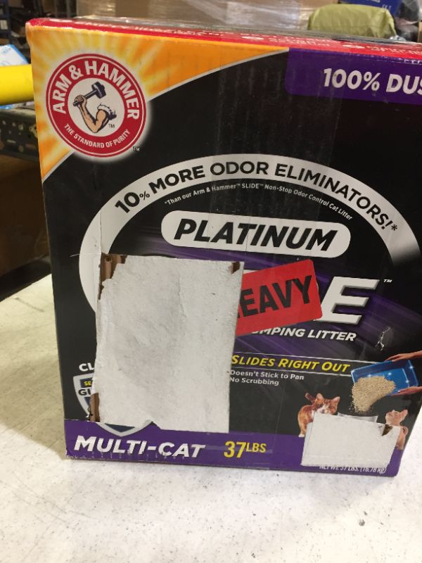 Photo 2 of Arm & Hammer Litter Platinum Slide Multi-Cat Cat Litter, 37-lb box