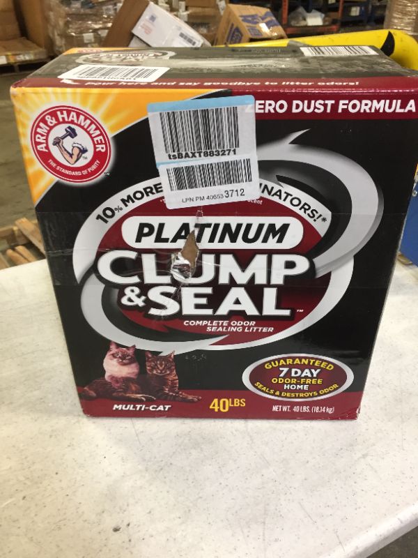 Photo 2 of Arm & Hammer Clump & Seal Platinum Litter, Multi-Cat, 40 Lbs