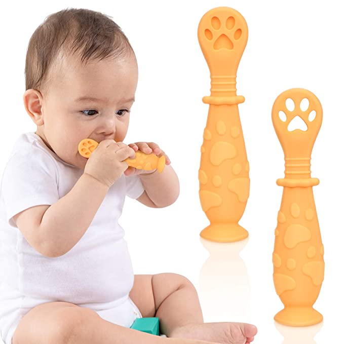 Photo 1 of 3PC LOT
TitaCare BPA Free Silicone Baby Spoon Set for First Stage Self Feeding | 2-Pack Pre Spoon Utensil | Toddler Utensils for Baby Led Weaning (Yellow), 2 COUNT

Sugarbooger Silicone Teether Set-of-Two, Happy Cactus