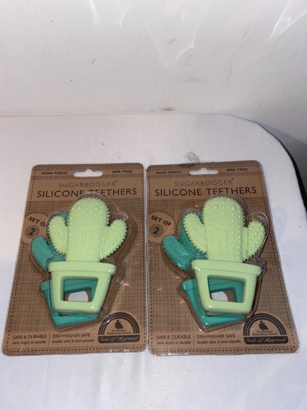 Photo 2 of 2PC LOT
Sugarbooger Silicone Teether Set-of-Two, Happy Cactus, 2 COUNT