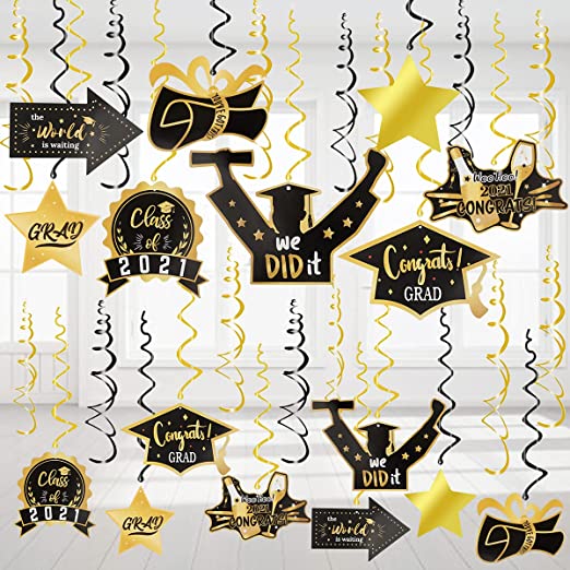 Photo 2 of 2PC LOT
30 PCS Graduation Hanging Swirl Decorations 2021 Graduation Decorations Black and Gold Hanging Ceiling with Congrats GRAD Star for College Kindergarten High School Graduation Party Decorations

CRAFT IT REINDEER MASK KITS 
