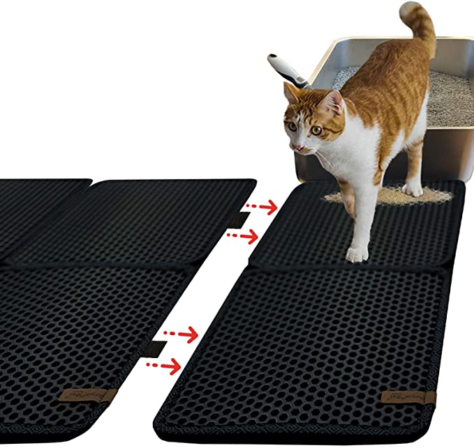 Photo 1 of 2 Pack Foldable Cat Litter Trapper (27" by 27") Mat Connects With Hook to Make Larger Mat -Double-Layer Honeycomb Waterproof Kitty Litter Mat - Large Litter Box Mat