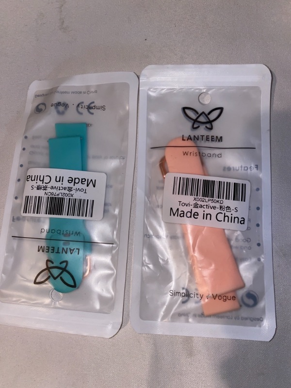 Photo 1 of 2PC LOT
SILICONE SMART WATCH BAND FOR WOMEN, 2 COUNT PINK AND TURQUOISE