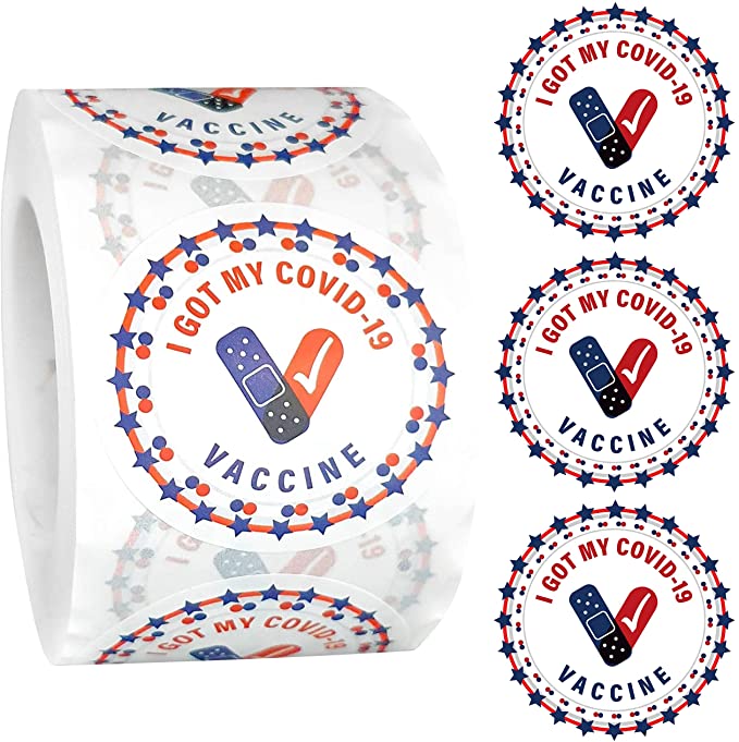 Photo 1 of 2PC LOT
I Got My Covid 19 Vaccine Stickers - 1.5 Inch - 500 Labels - US Flag Designed Covid Vaccine Sticker

Thank You Stickers Small Business Tiff-Blue Purple Pink Gold Black 1.5 inch Thank You Sticker Roll for Packaging Shipping Wedding Favors (4 Colors