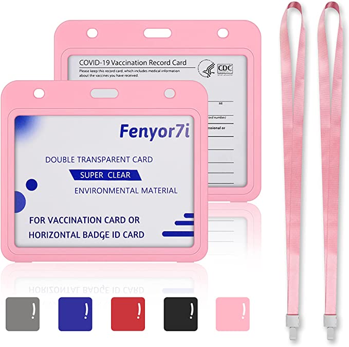 Photo 2 of 2PC LOT
5 Pcs Card Protector Badge Holder 4 X 3 Inches ID Cards Badge Holder Clear Vinyl Plastic Sleeve with Waterproof Type Resealable Zip, 2 COUNT

2 Pack-CDC Vaccine Card Protector, 4 X 3, Vaccine Card Holder with Lanyard, Immunization Record Vaccine C