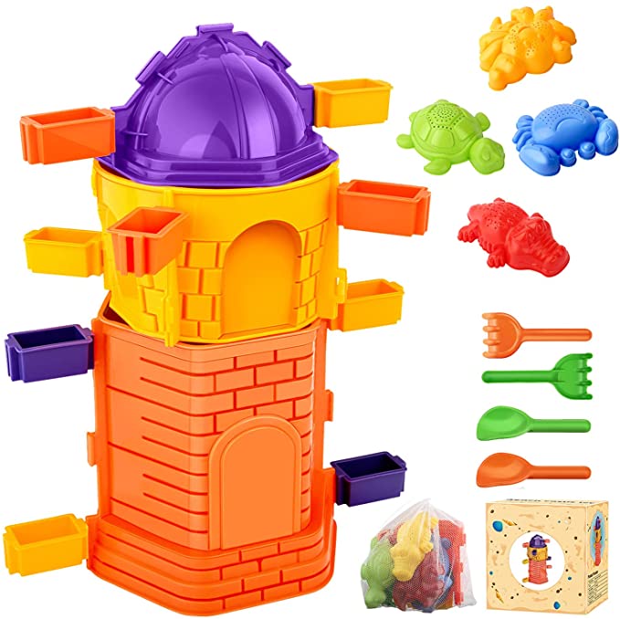 Photo 1 of Beach Sand Toys Set for Kids Toddlers, 27Pcs Sand Castle Mold Toys with Mesh Bag,Beach Castle Building Set,Animal Molds Shovel Rakes Tool Kit Birthday Gift for Boys Girls 3 4 5 6 7 8 9 10 Years Old