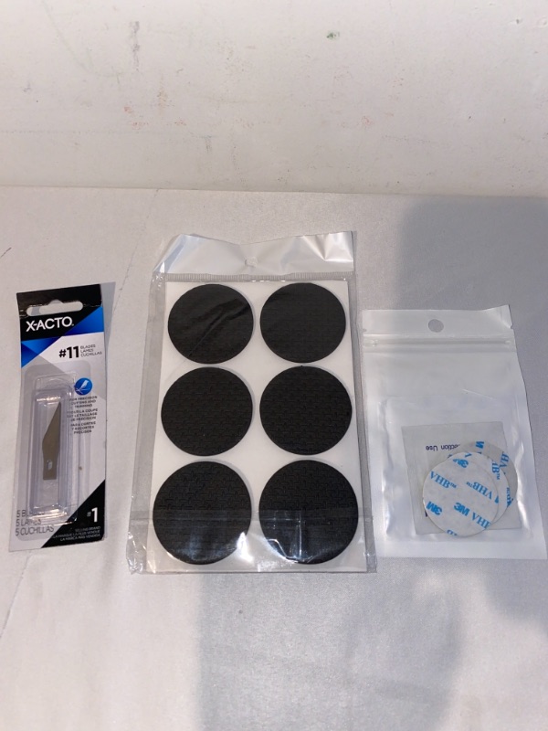 Photo 4 of 3PC LOT
X-Acto Steel X-Acto #11 Blade 1-1/2 in.-Mfg# X211 - Sold As 20 Units (CD/5)

Adhesive Double-Sided Dots 1.4 inch Big Round Replacement Kit Pack of 3

Furniture Pads Self Adhesive Non Slip Hardwood Floor Protector Black 1.8" Round 12 pcs

FACTORY S