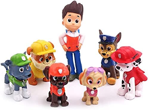 Photo 1 of 12 Pcs/Set Paw Dogs Patrol Action Figures Cake Cup Toppers mini Figurines Children mini Toys Kids Birthday Party Supplies