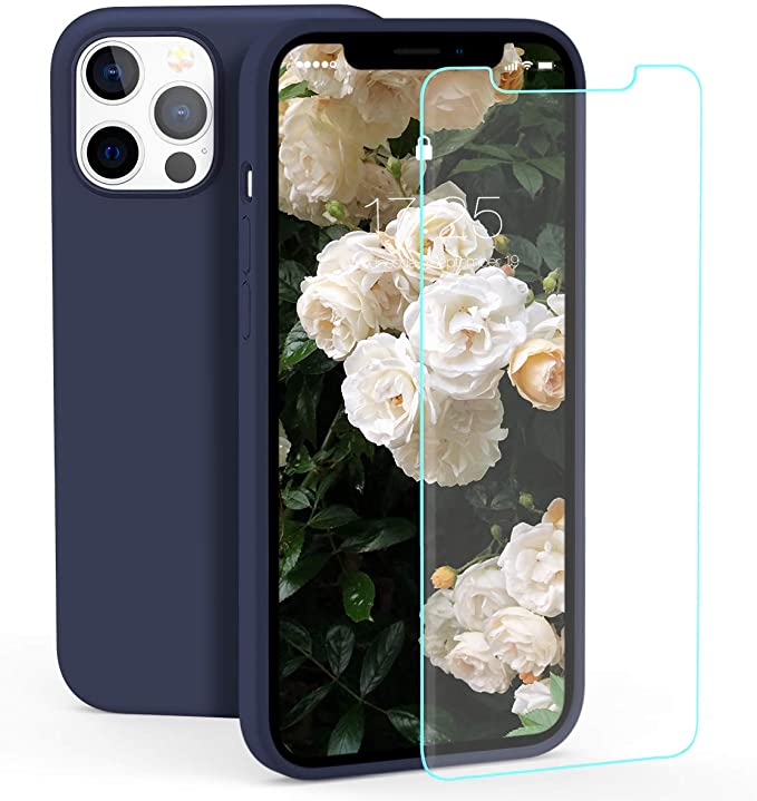 Photo 1 of 2PC LOT
zelaxy Case Compatible with iPhone 12/ iPhone 12 Pro, Liquid Silicone Rubber Gel Case with Screen Protector (Navy Blue), 2 COUNT