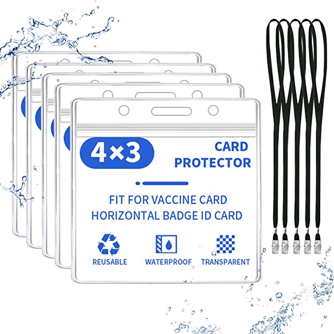 Photo 2 of 3PC LOT
10 PCS CDC Vaccination Card Protector 4 X 3 in Record Horizontal ID Card Name Tag Badge Vaccine Cards Holder Clear Vinyl Plastic Sleeve with Waterproof Type Reuseable Zip

Zredurn 5 PCS Vaccine Card Protector 4 X 3 inch CDC Card Protector ID Badge