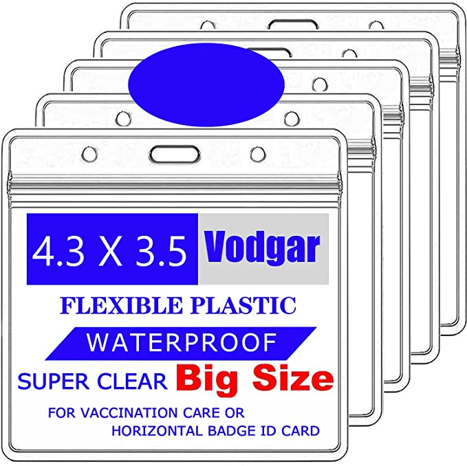 Photo 1 of 4PC LOT
Vodgar 5 Pack- Card Protector 4.3 X 3.5 in Immunization Record Cards Holder Clear Vinyl Plastic Sleeve with Waterproof Type Resealable Zip (Lanyard Not Included), 4 COUNT, 20 PCS TOTAL