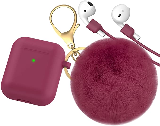 Photo 2 of 2PC LOT
Hanna Roberts Dual Layer Reusable and Adjustable Adult Fabric Face Mask with Lanyard Necklace Holder with Secured Hook, Designed for Kids and Adults (Stars)

OULUOQI for Airpods Case -Slicone Cute Airpods Case Cover for Women with Pom Pom Keychain