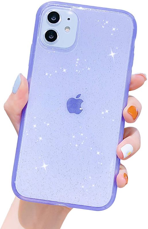 Photo 2 of 3PC LOT
Anynve Compatible with iPhone 11 Case Clear Glitter,Sparkle Bling Case [Anti-Shock Matte Edge Bumper Design] Cute Slim Soft Silicone Gel Phone Case Compatible for Apple iPhone 11 6.1''-Purple, 3 COUNT