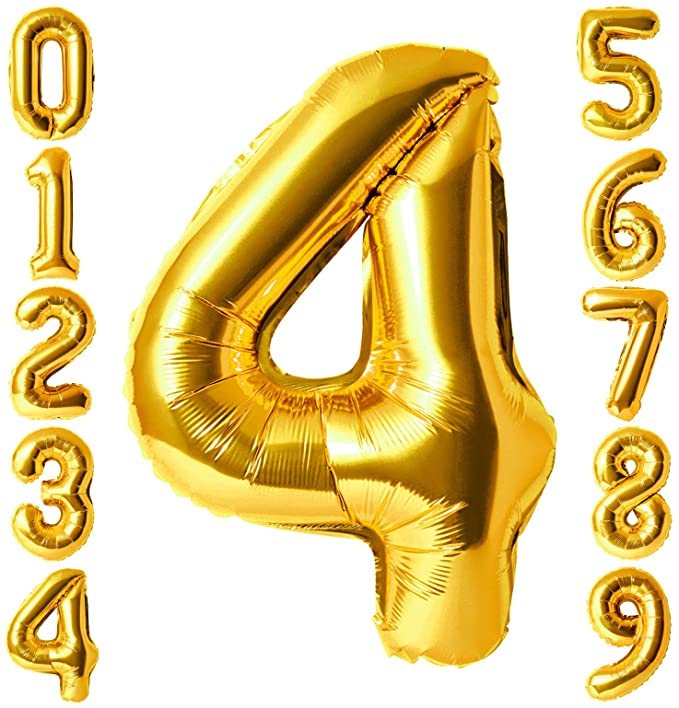 Photo 1 of 4PC LOT
40 Inch Gold Jumbo Digital Number Balloons Huge Giant Balloons Foil Mylar Number Balloons for Birthday Party, Wedding, Bridal Shower, Engagement, Anniversary (Number 4, 40 Inch)

40 Inch Gold Jumbo Digital Number Balloons Huge Giant Balloons Foil 