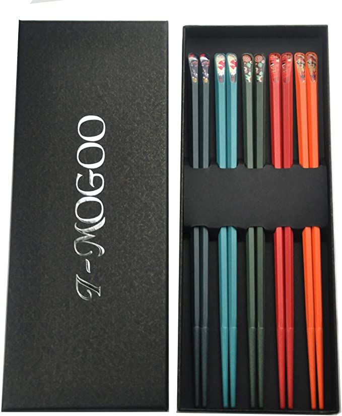 Photo 1 of 2PC LOT
I-MOGOO 5-Pairs Fiberglass Reusable Chopsticks, 9 1/2 Inch, Suitable for Beginners. Chinese Food, Salad, hot Pot, Japanese Cuisine, Sushi, Noodle Soup, Korean Barbecue (Five-Color Chopsticks), 2 COUNT