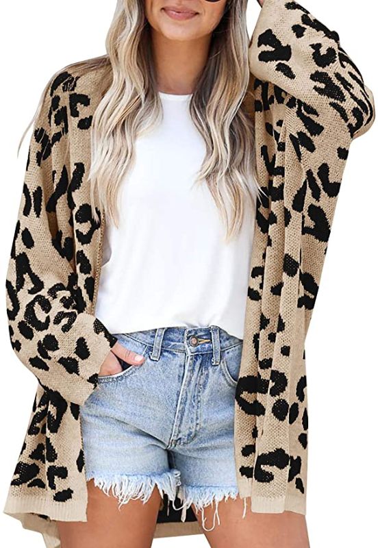 Photo 1 of LAICIGO Women’s Leopard Chunky Knit Cardigans Open Front Long Sleeve Oversized Sweaters Outwear
SIZE S