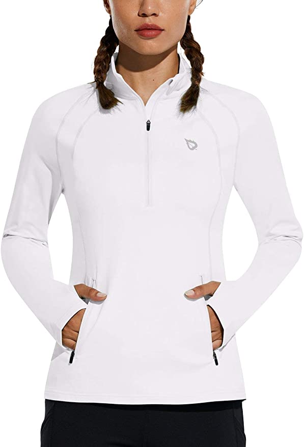 Photo 1 of BALEAF Women's Fleece Half Zip Running Pullover Long Sleeve Thermal Workout Exercise Jackets Gear for Cold Weather
SIZE M