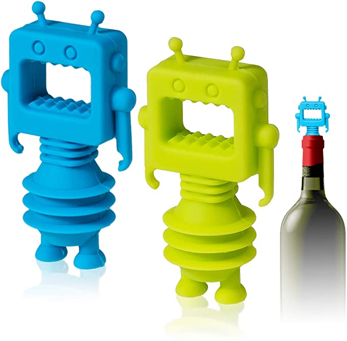 Photo 2 of 2PC LOT
CMYK Printing Coasters

Wine Bottle Stoppers, 2-Pack Silicone Wine Stoppers for Wine Bottles, Robot, Lime Green, Blue